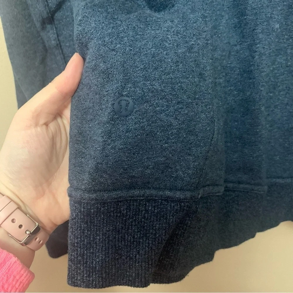 Lululemon Huddle & Hustle Hoodie Heathered Speckled Jet Blue Size 10 W3BNOS